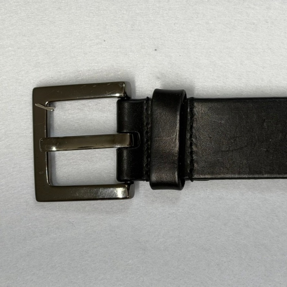 Black Genuine Leather Belt Size M 36 x 1.25 Gunmetal Buckle